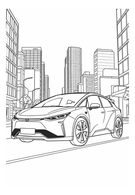 Elektrické auto v městské zástavbě