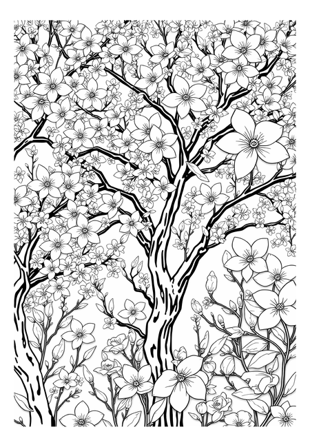 Kvetoucí stromy a barevné květiny