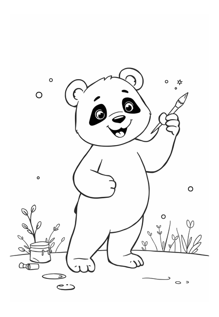 Barevná panda: Kreativní umění s dětskými barvami
