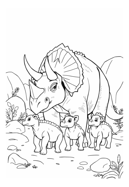 Triceratops s mláďaty