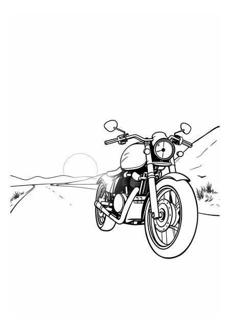 Motocyklová jízda při ohnivém západu slunce