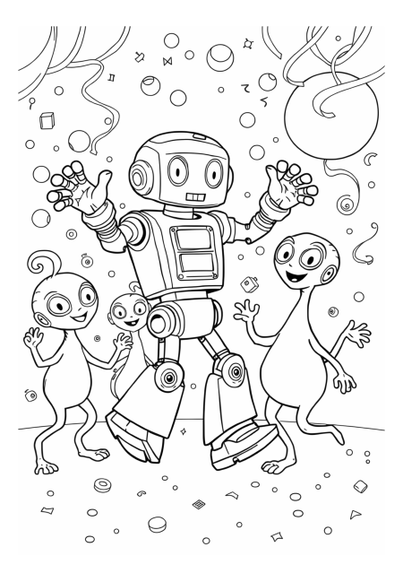 Robot tančící s mimozemšťany