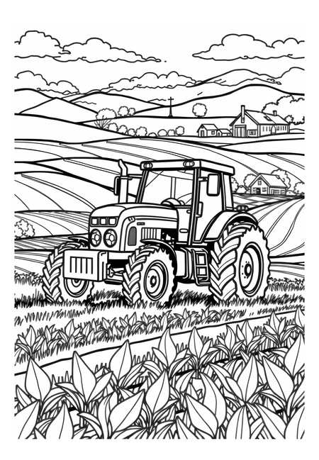 Zemědělský traktor v poli