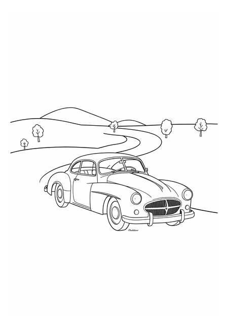 Retro jízda: Vintage auto po klikatých malebných silnicích