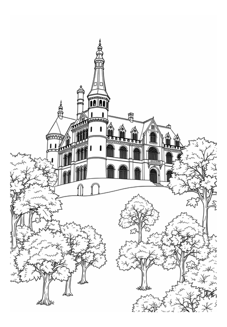 Pohádkový hrad v duhovém lese