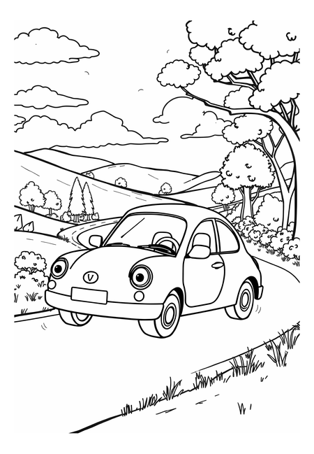 Auto na krásné venkovní silnici