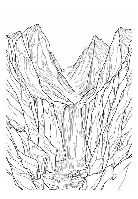 Hory s waterfall a skálami