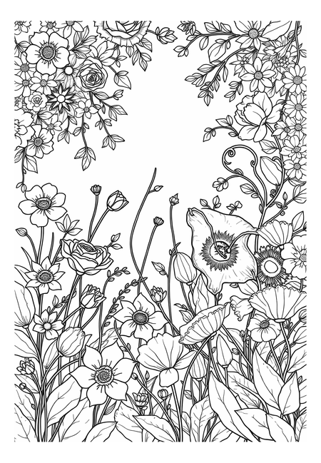 Magická barevná květinová zahrada