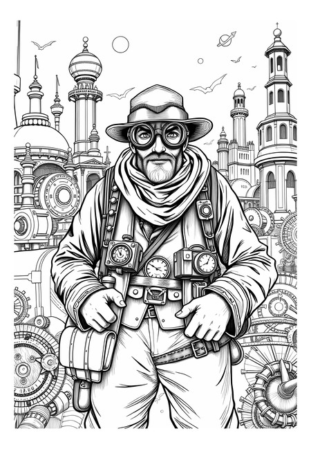 Steampunk Dobrodruh: Cestovatel s Tajemným Kufrem