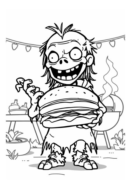 Hladový zombík a mega hamburger