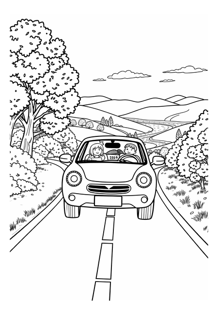 Rodinné auto na výletě v přírodě