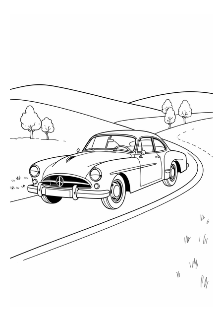 Retro auto: Jízda po malebných klikatých silnicích